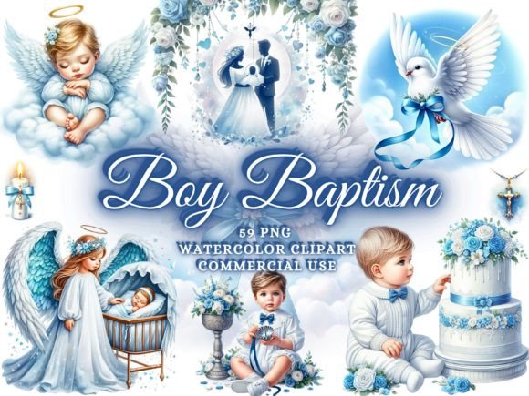 Baby Boy Baptism Clipart Christian PNG Guide