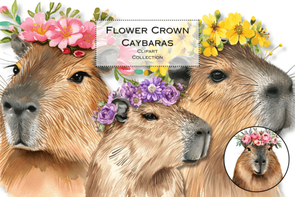 Bringing Whimsy to Life: The Magic of Flower Crown Capybara Clipart