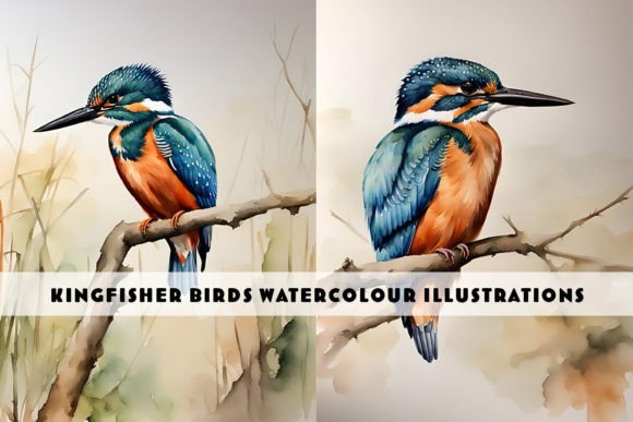 Capturing Nature’s Jewel: The Versatility of Kingfisher Bird Watercolour Illustrations