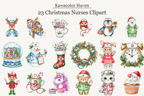 Christmas Nurses Clipart: A Festive Digital Resource for Creators