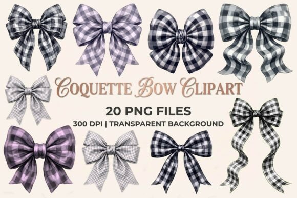 Coquette Bow Sublimation Clipart Bundle