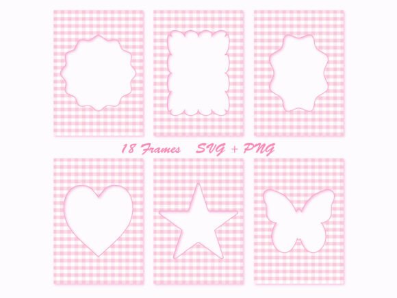 Pink Gingham Frame Set: A Versatile Design Resource