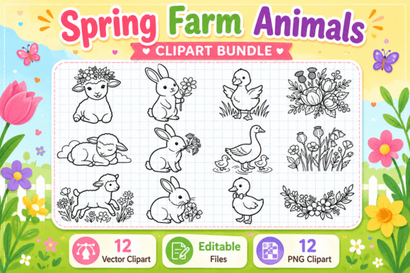 Spring Farm Animals Clipart Bundle: A Practical Guide for Creators