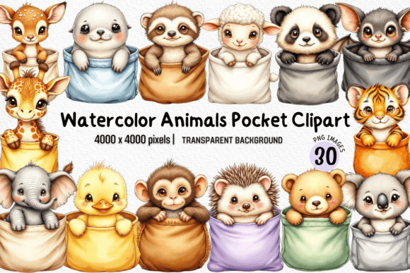 Watercolor Cute Animals Pocket Clipart: A Guide for Creators