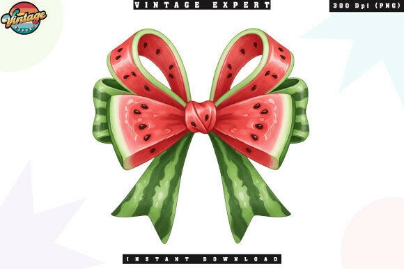 Watermelon Bow Cute Summer Fruit PNG: Elevating Your Creative Projects